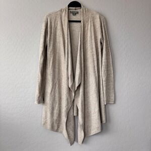 Barefoot Dreams Bamboo CozyChic Cardigan Draped Open Sweater Cozy Beige S/M‎
